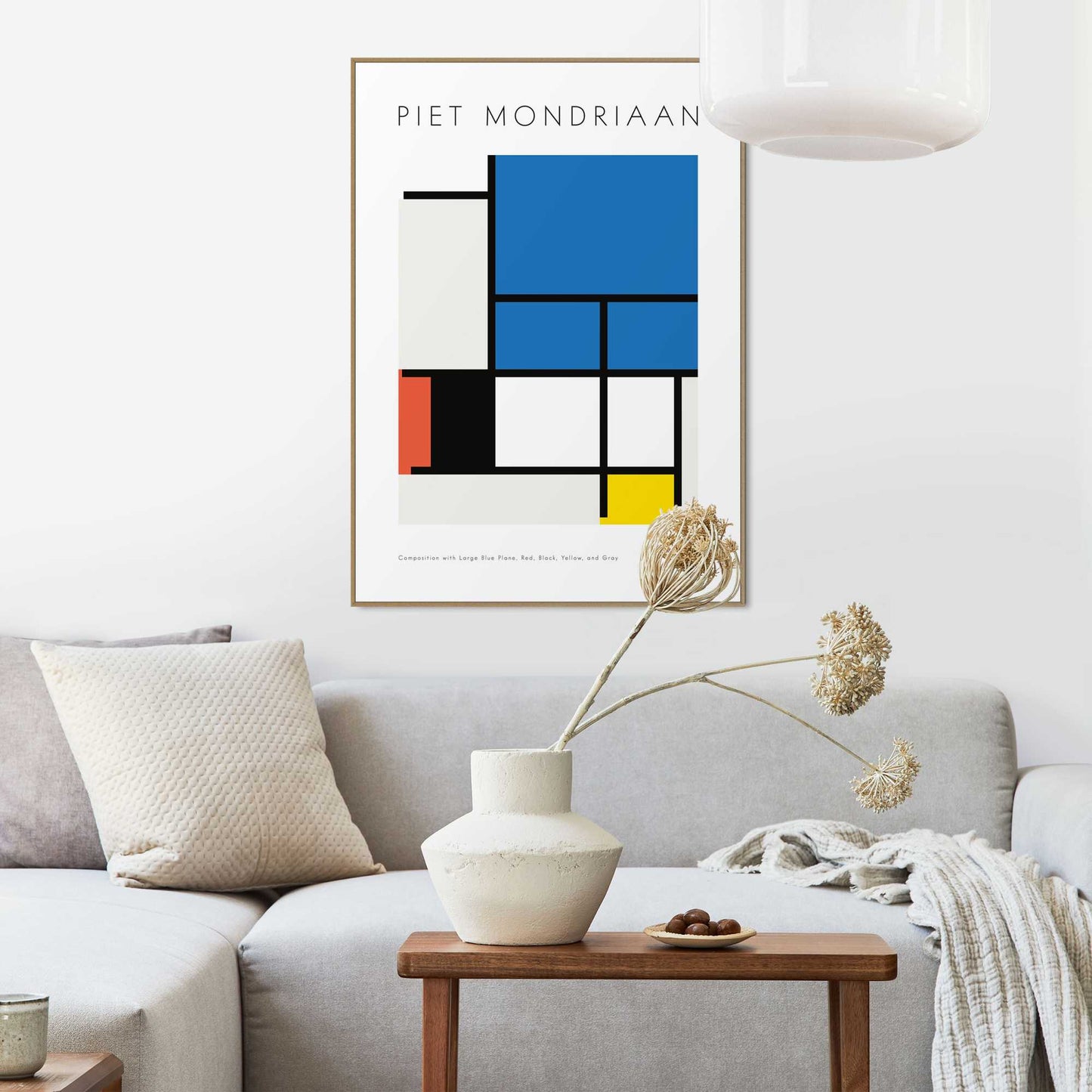 Framed in Wood Mondriaan II - bright colours 70x50