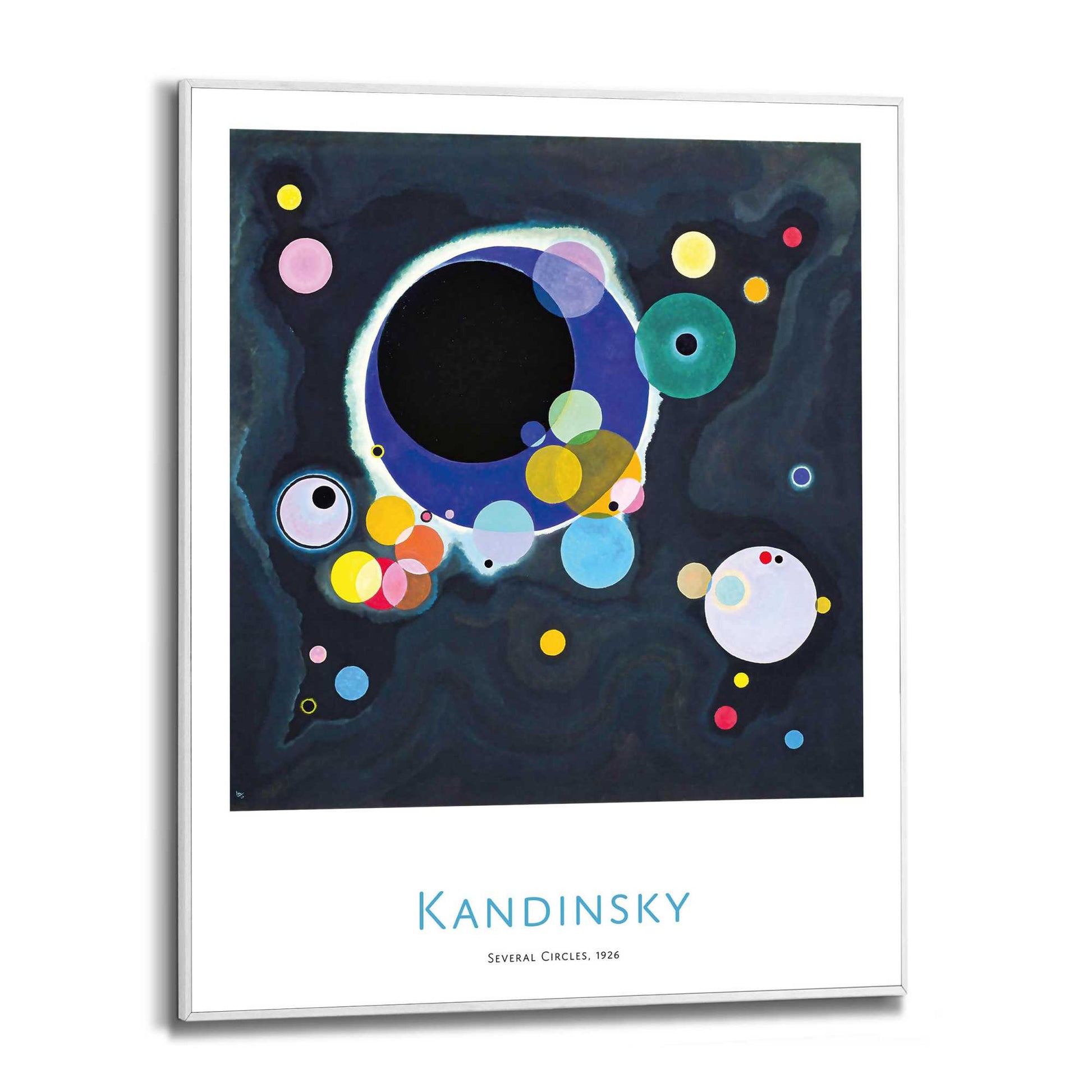 Framed in White Wassily Kandinsky - Several circles 50x40