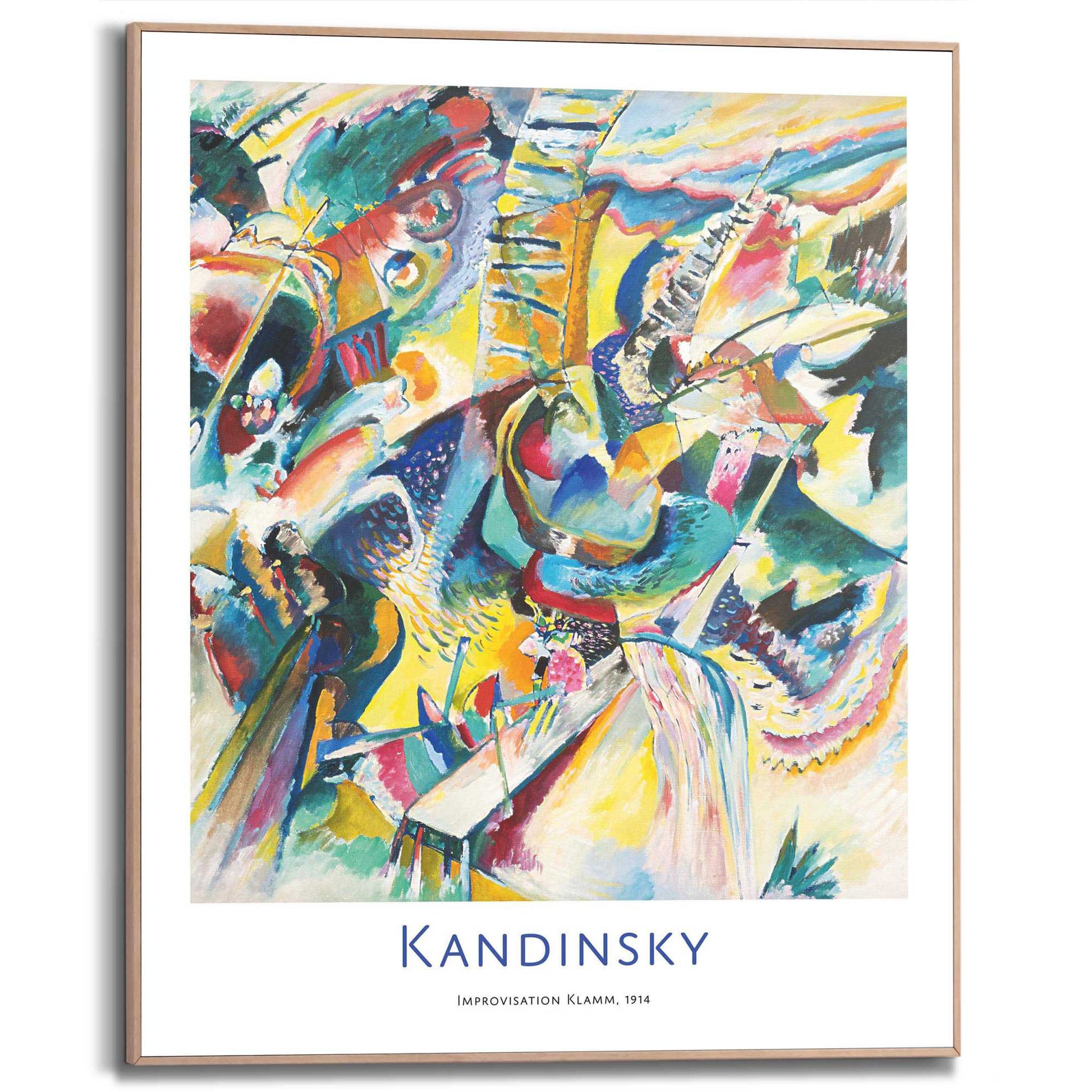 Framed in Wood Wassily Kandinsky - Improvisation Klamm 50x40