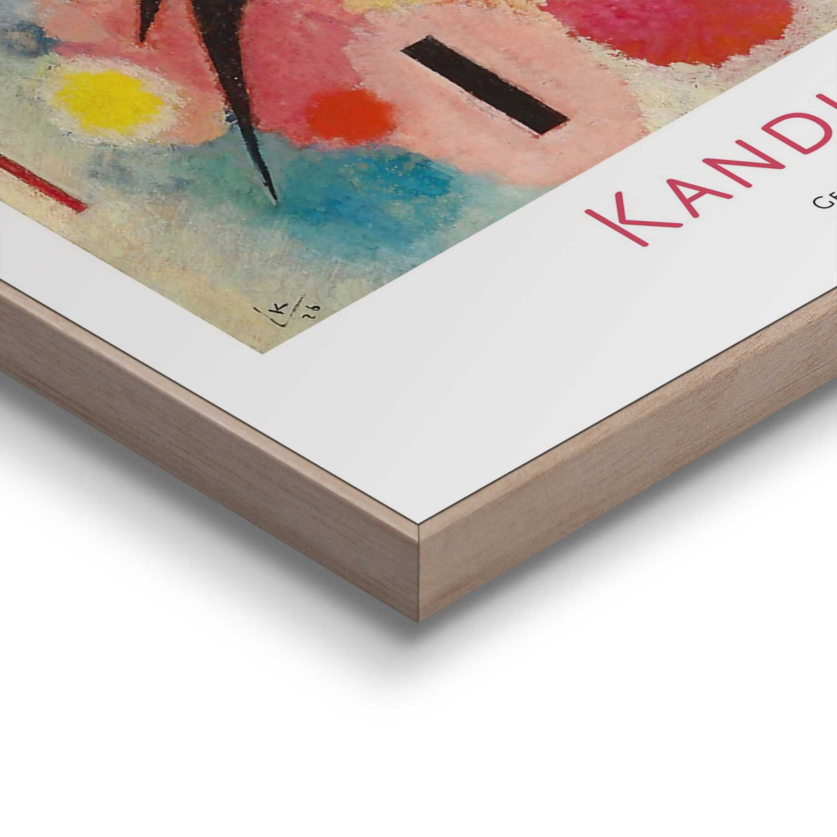 Framed in Wood Wassily Kandinsky - Gelbe Mitte 50x40
