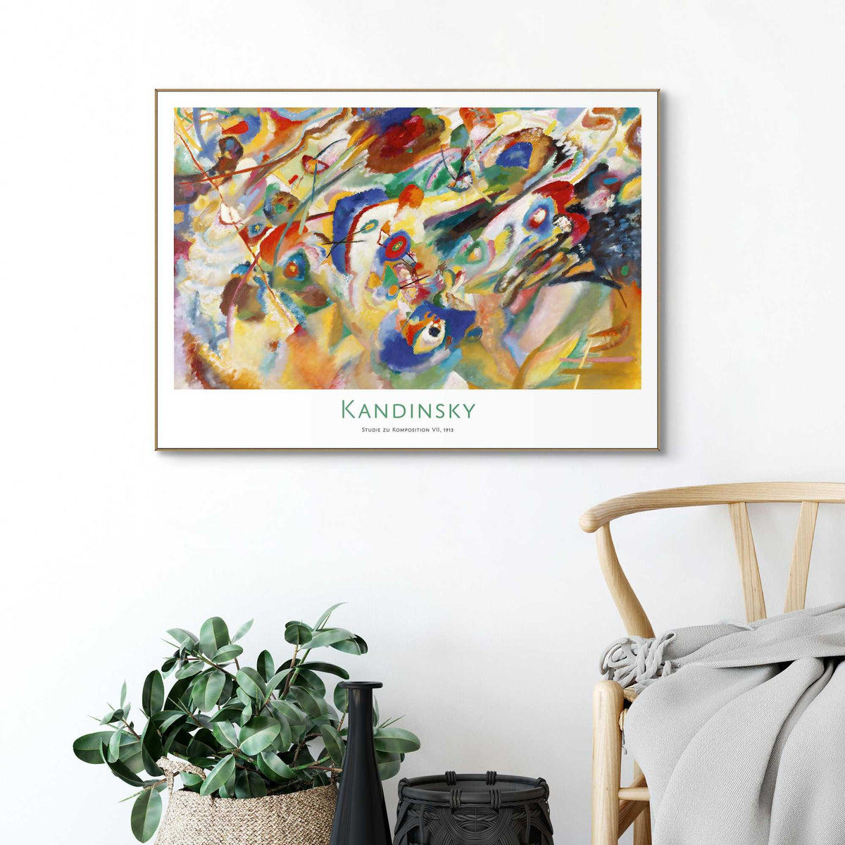 Framed in Wood Wassily Kandinsky - Studie zu Komposition VII 50x70