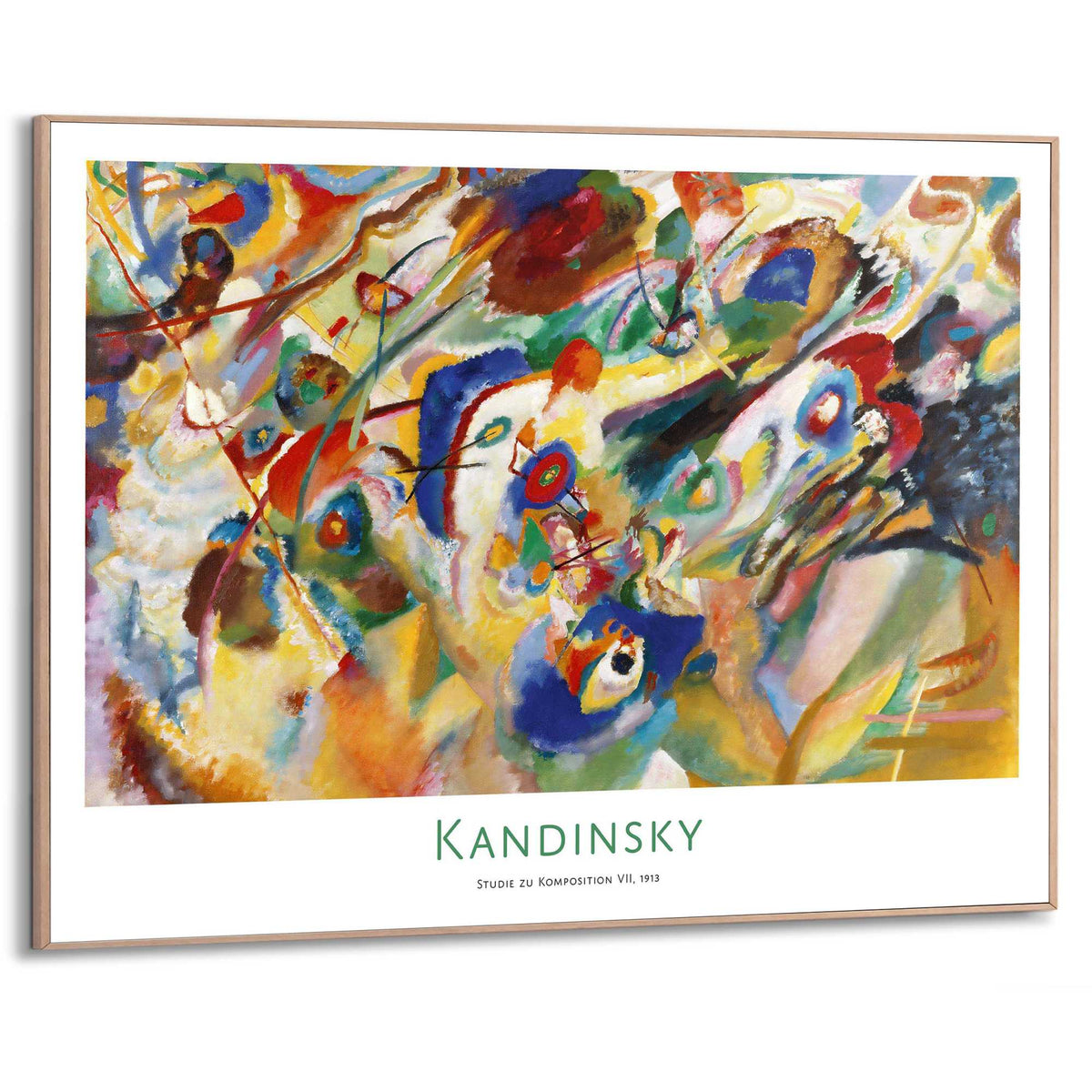 Framed in Wood Wassily Kandinsky - Studie zu Komposition VII 50x70