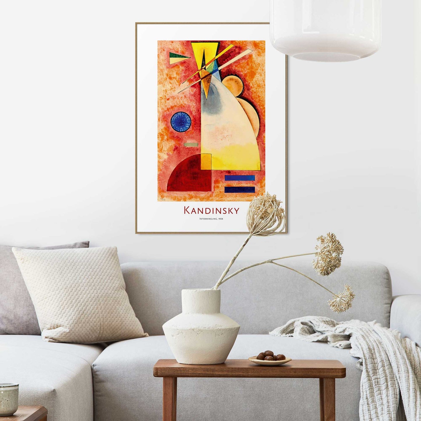 Framed in Wood Wassily Kandinsky - Intermingling 70x50