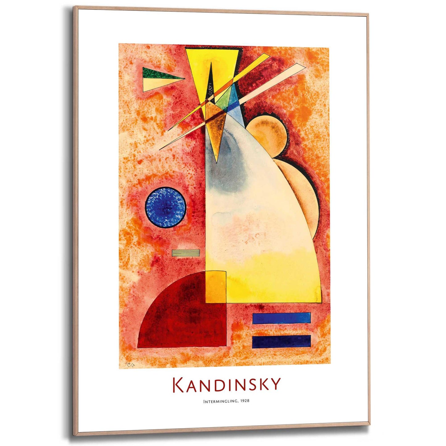 Framed in Wood Wassily Kandinsky - Intermingling 70x50