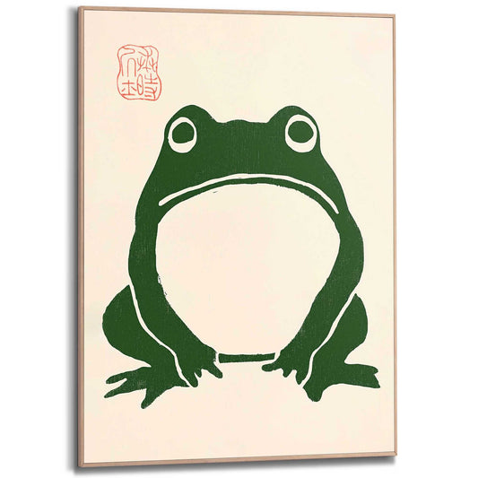 Framed Poster Japanese Frog 70x50