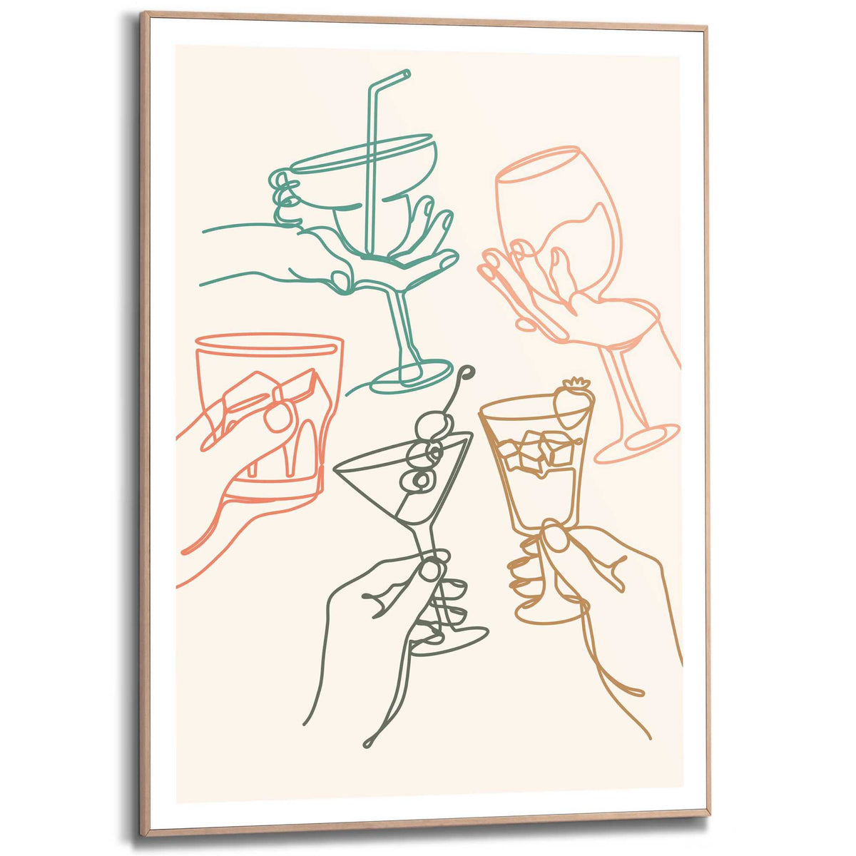Framed Poster Cheers Glasses 70x50