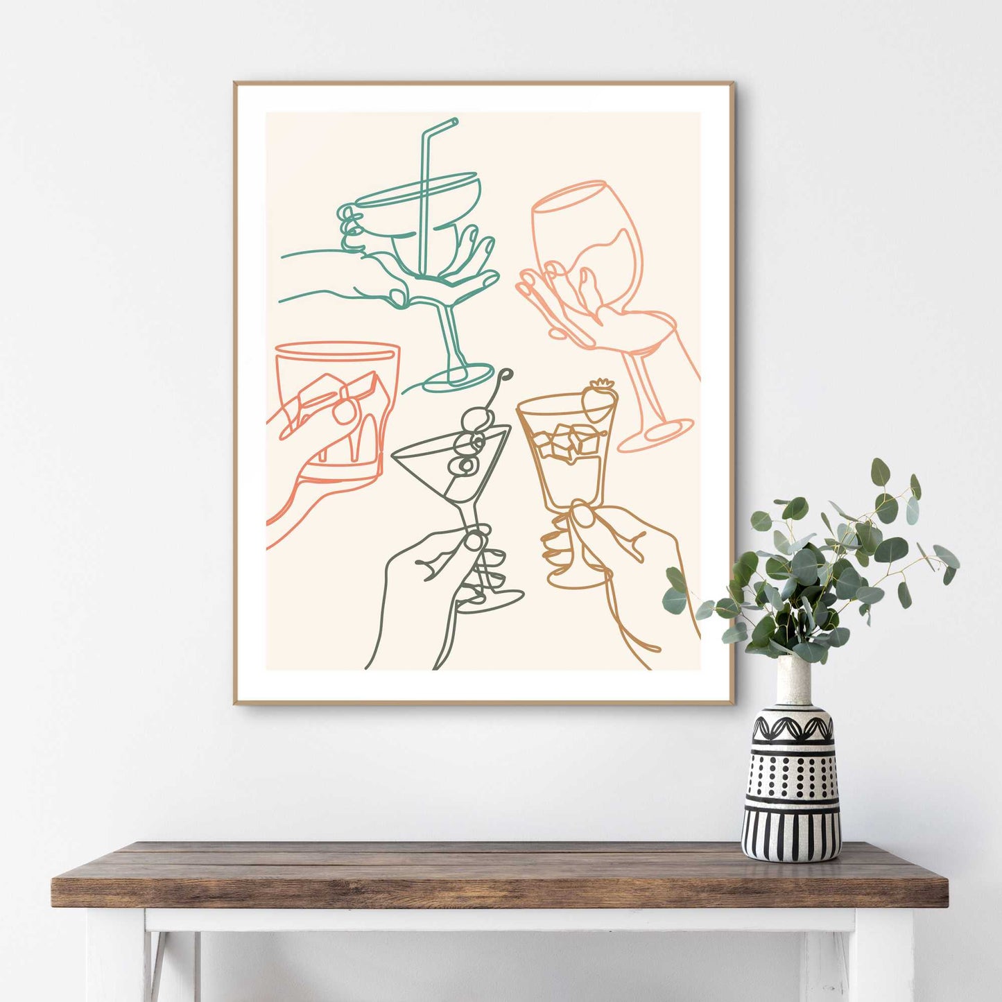 Framed Poster Cheers Glasses 50x40