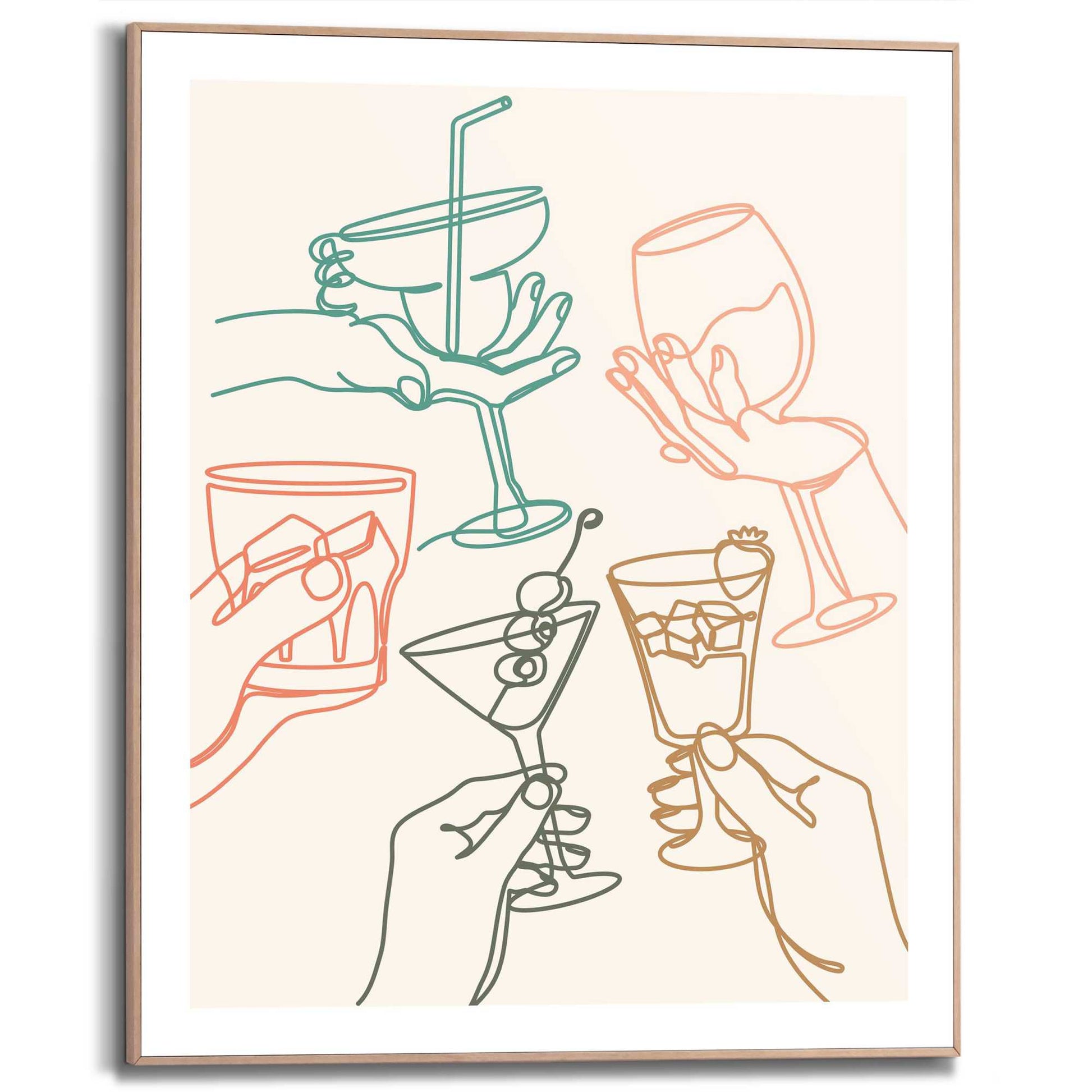 Framed Poster Cheers Glasses 50x40