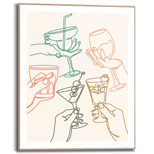 Framed Poster Cheers Glasses 50x40