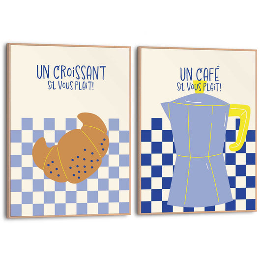 Framed Poster Cafe & Croissant 40x30