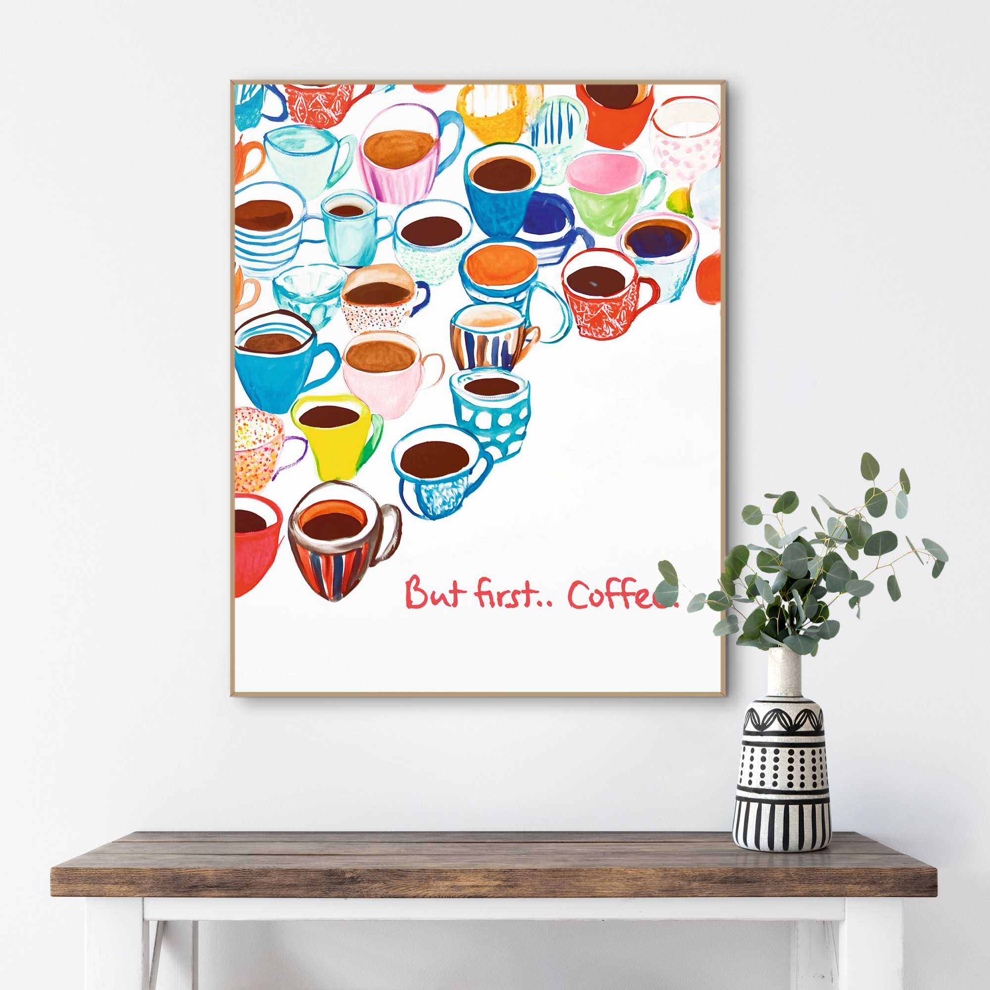 Framed Poster Coffee cups 50x40 – Orangewallz
