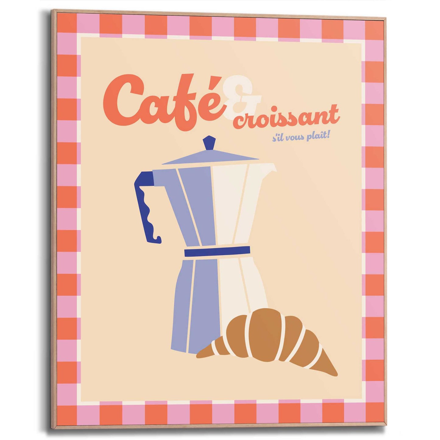 Framed Poster Cafe & Croissant 50x40