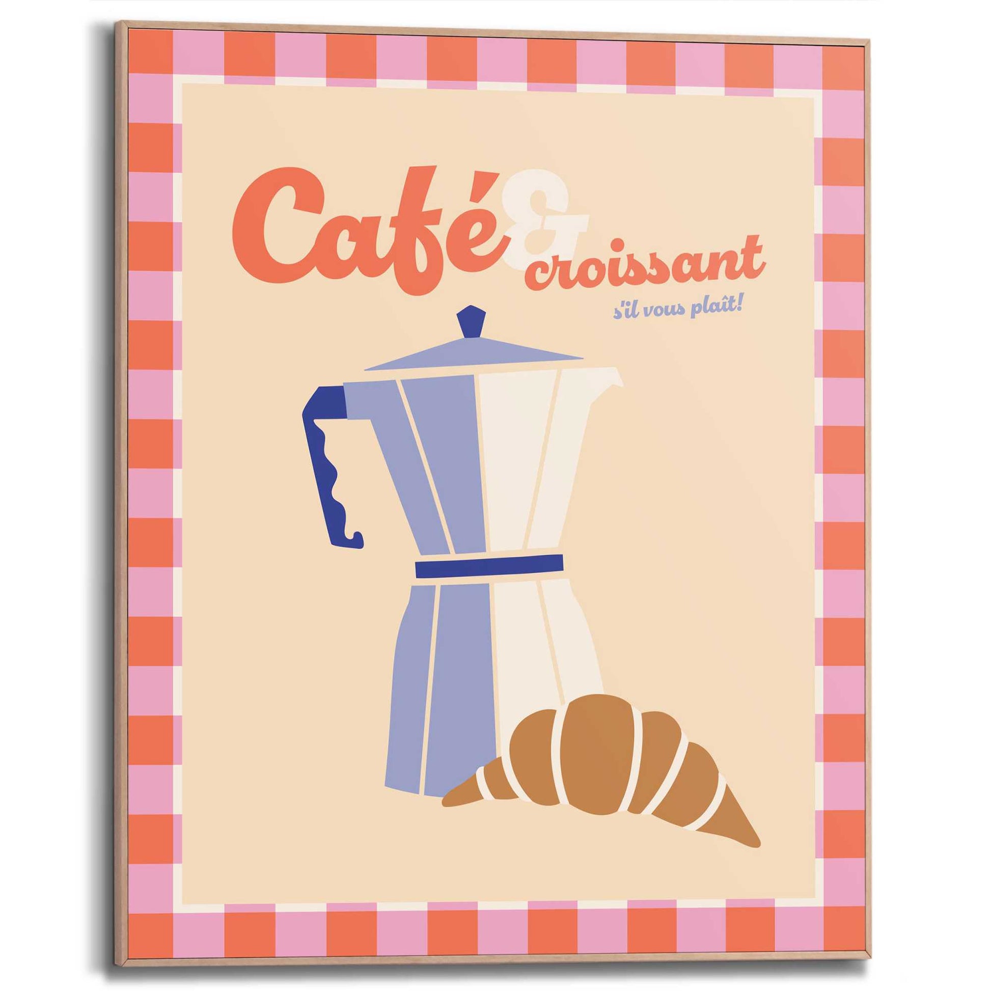 Framed Poster Cafe & Croissant 50x40