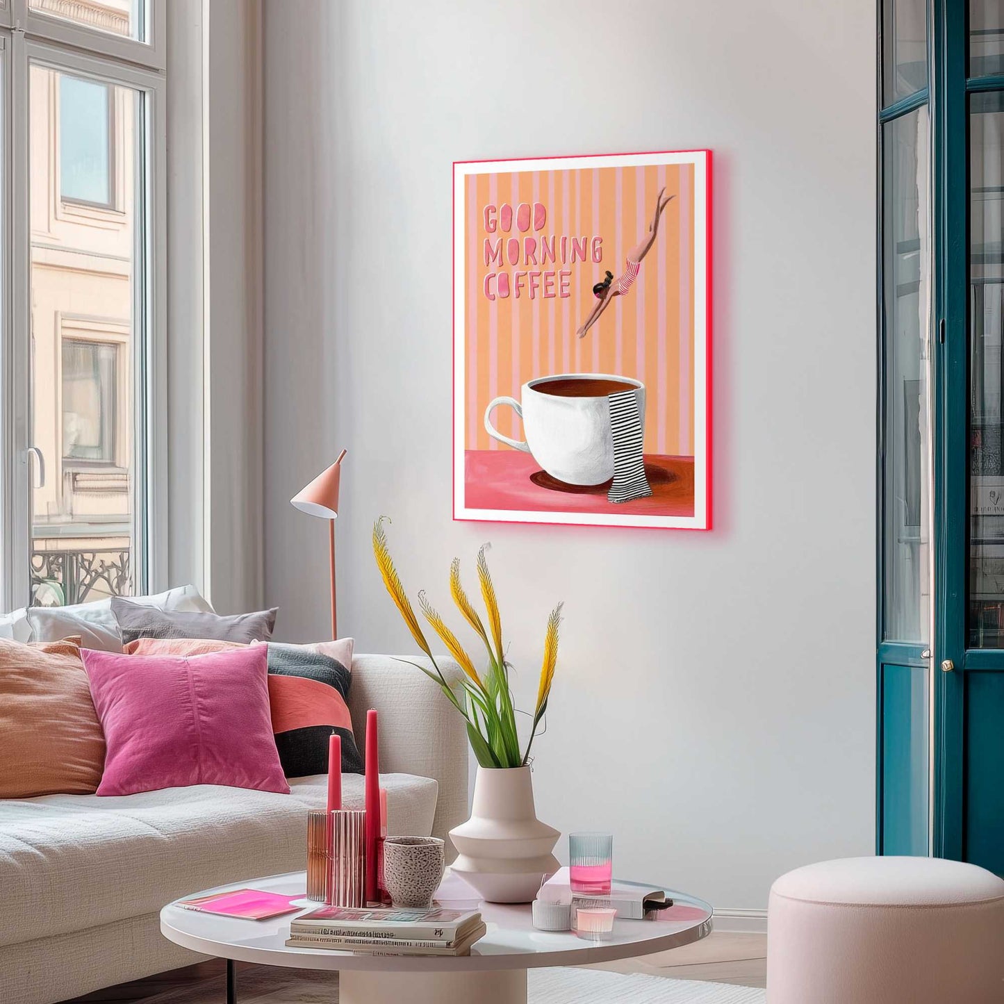 Framed Poster Good Morning Coffee 70x50