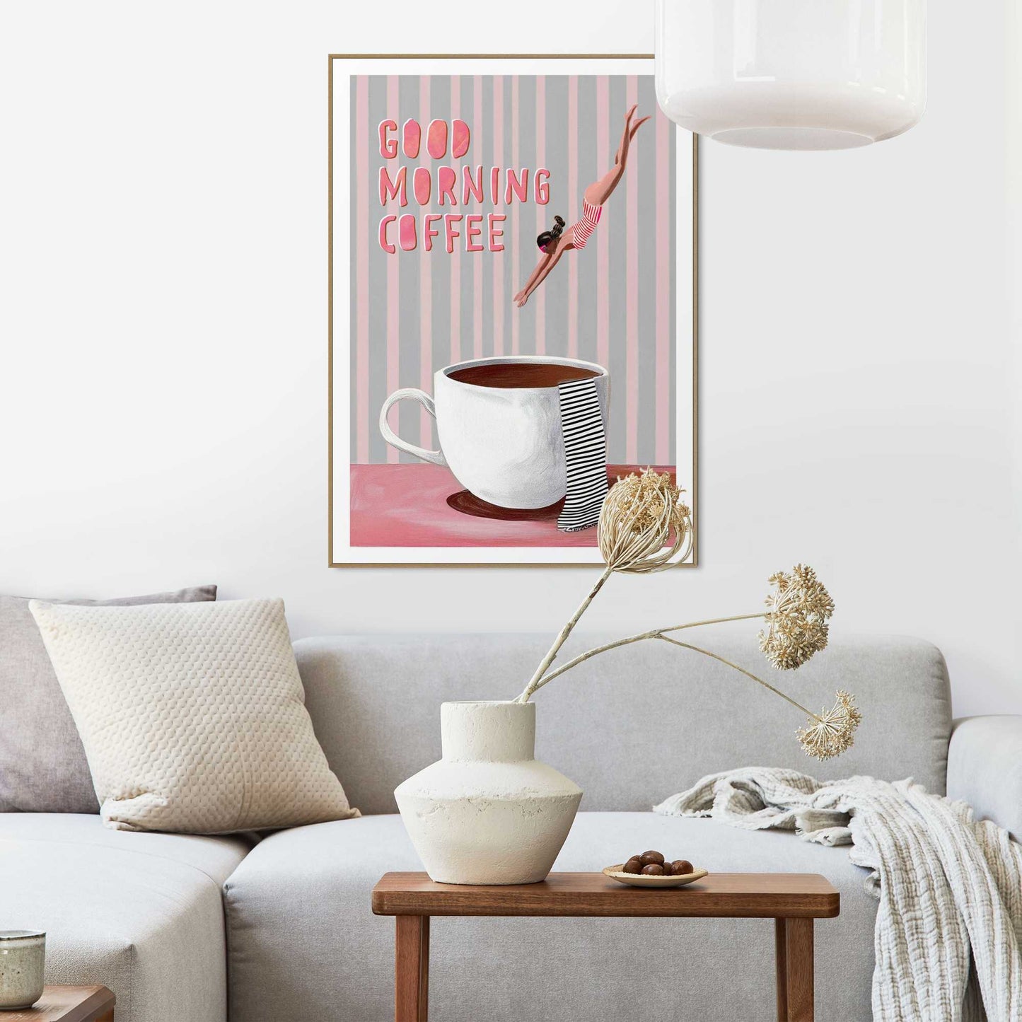 Framed Poster Coffee Diving 70x50