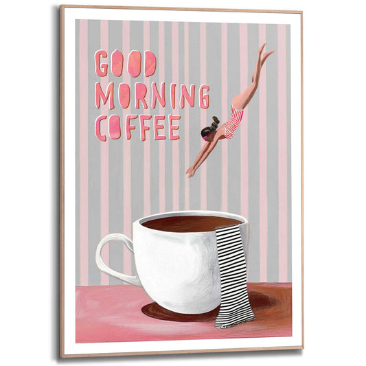 Framed Poster Coffee Diving 70x50