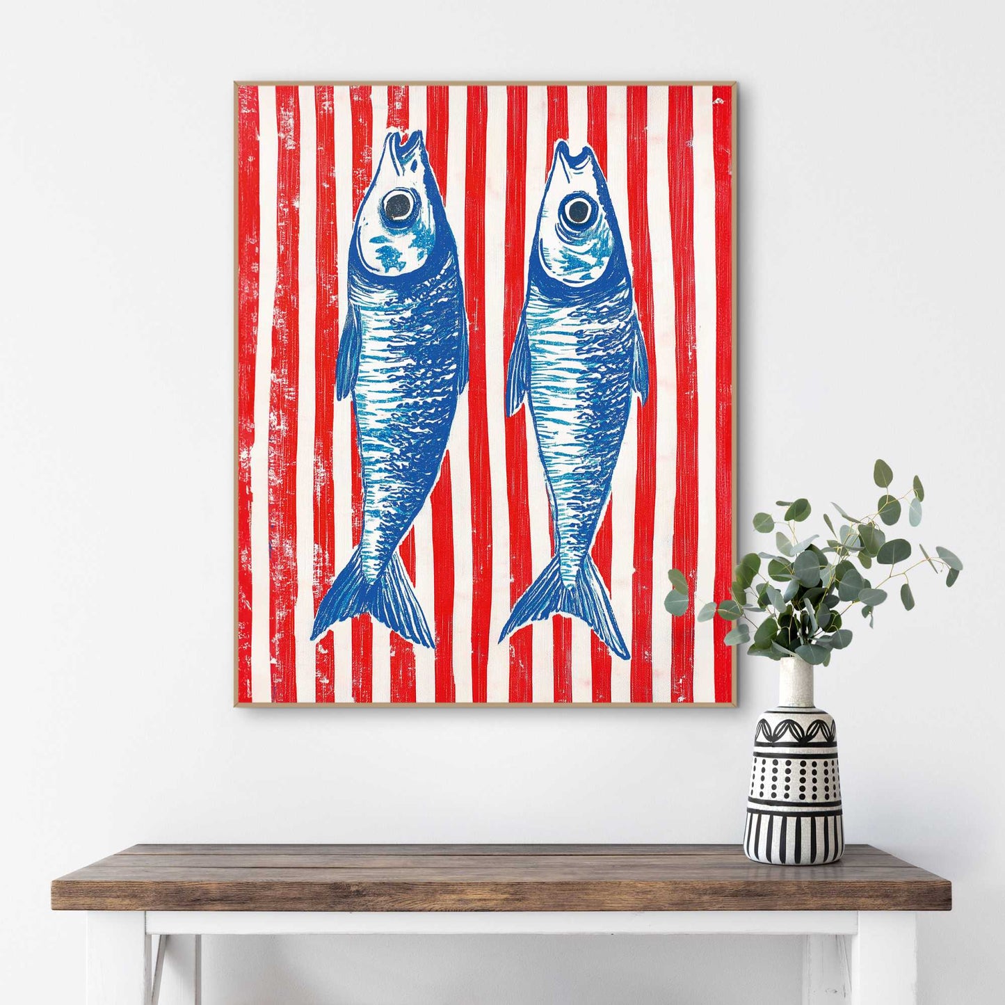 Framed Poster Sardines in Marine 50x40