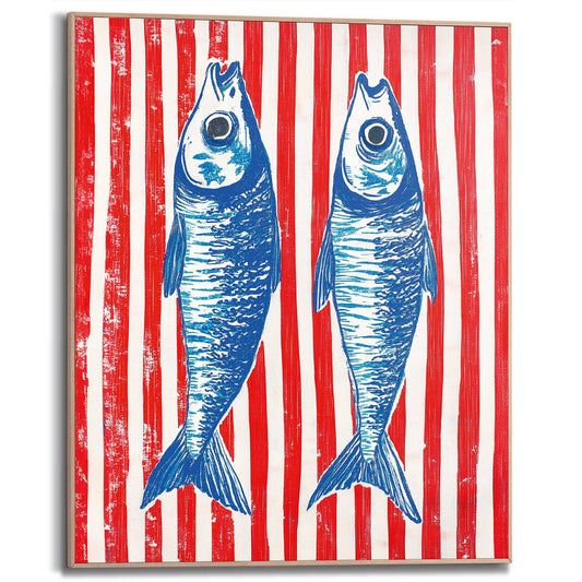 Framed Poster Sardines in Marine 50x40