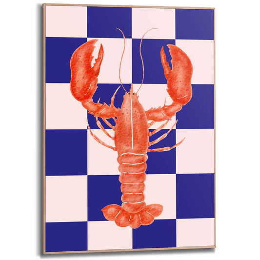 Framed Poster Checkers Lobster 70x50