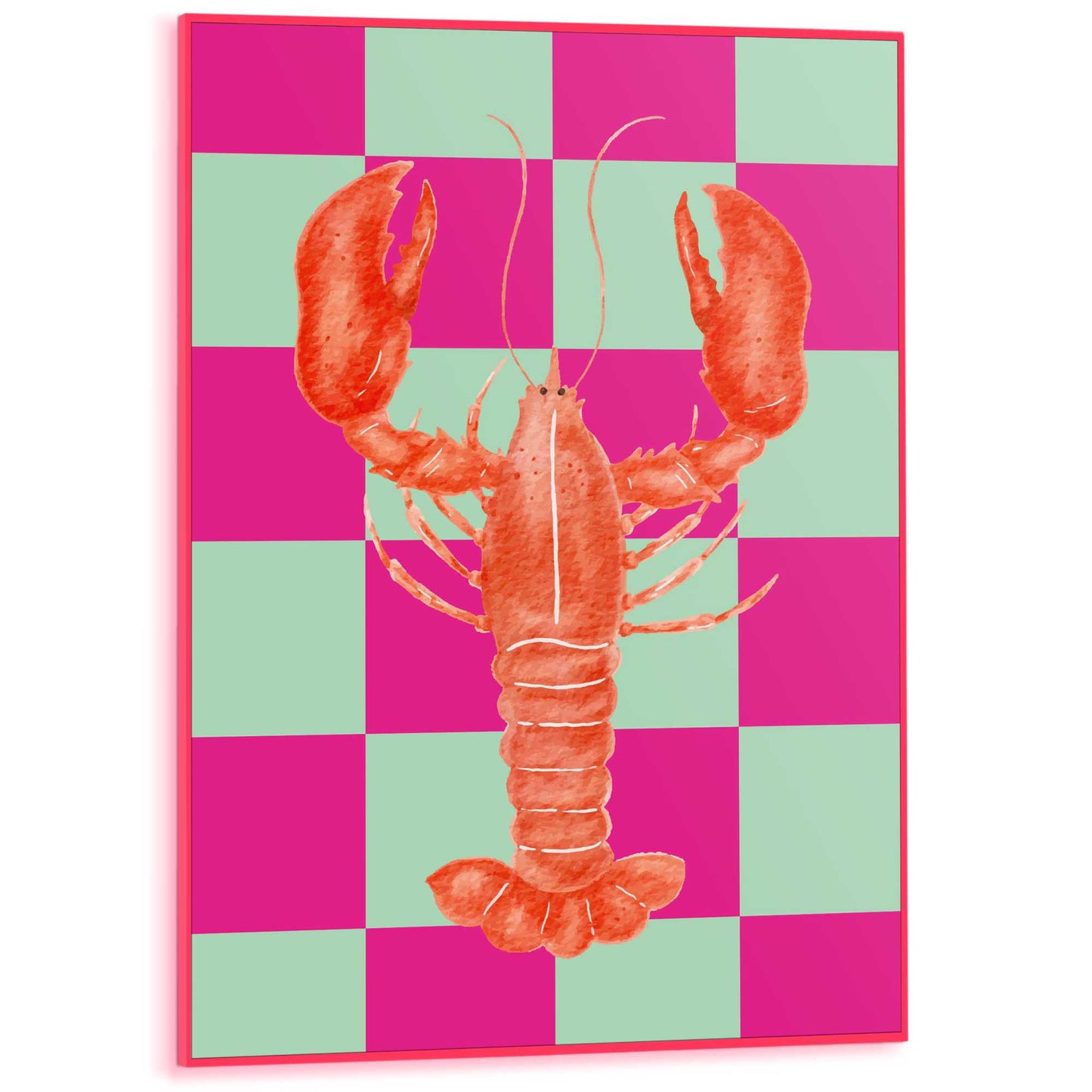 Framed Poster Checkers Lobster 70x50