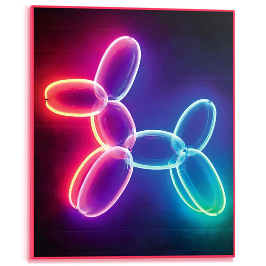 Framed Poster Neon Dog 50x40