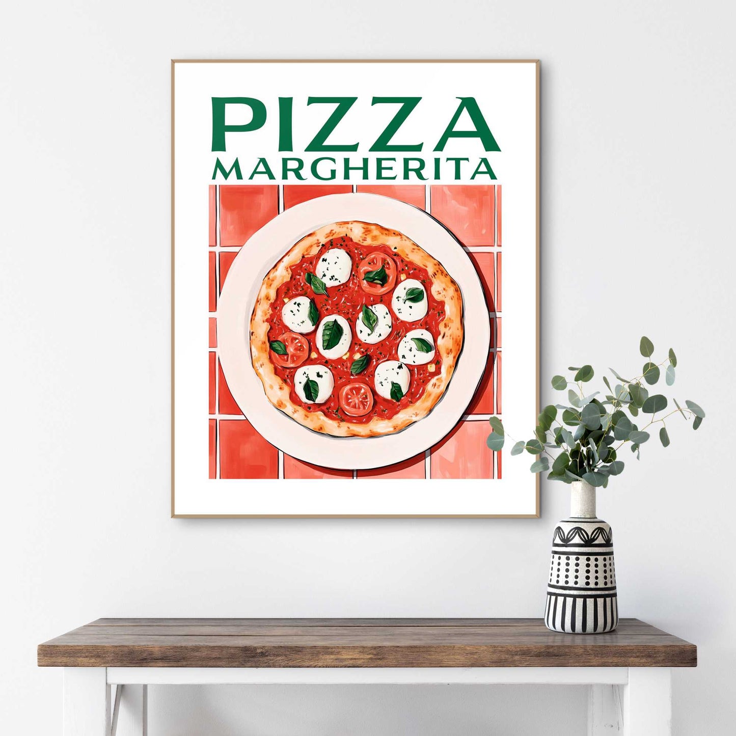 Framed Poster Pizza Margherita 50x40
