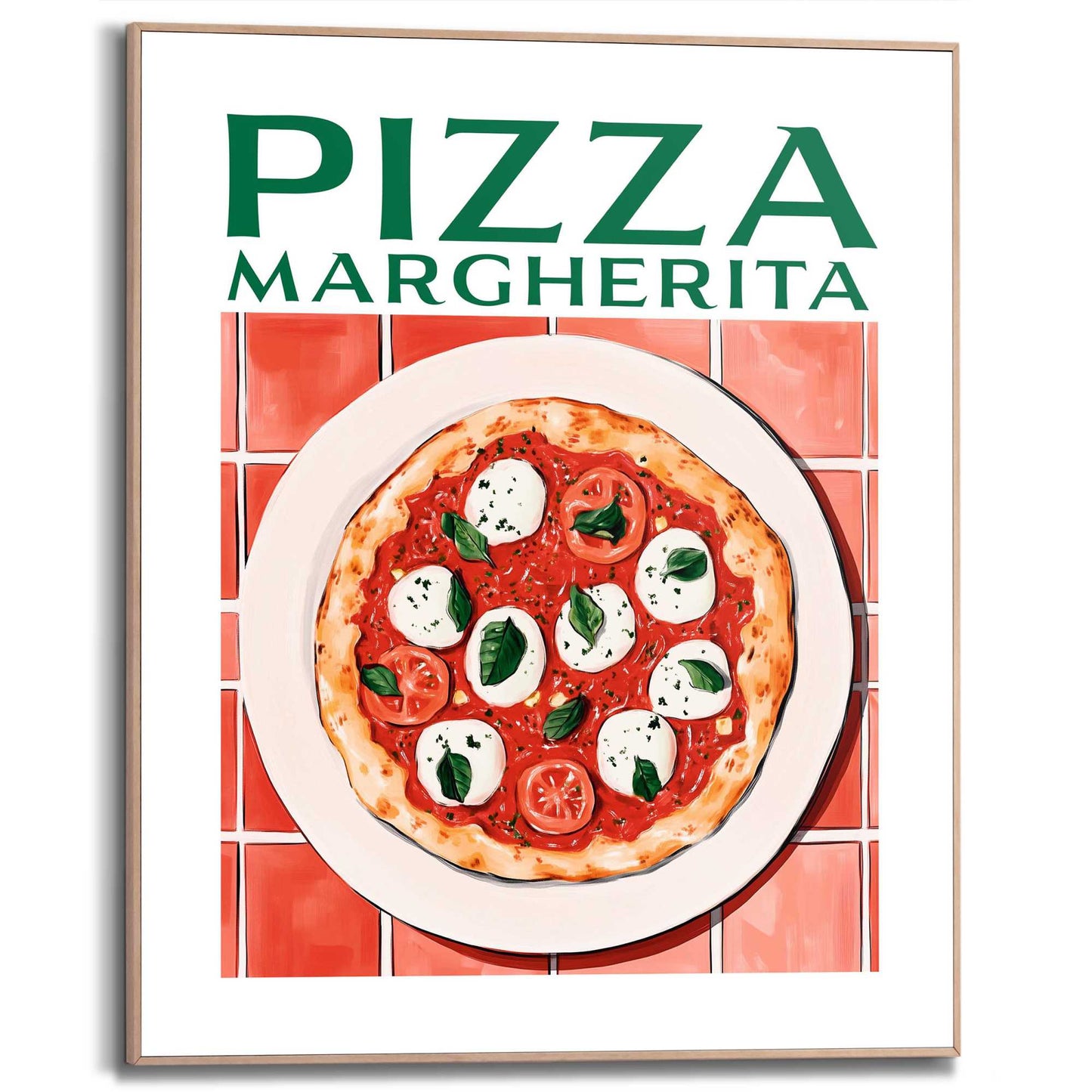 Framed Poster Pizza Margherita 50x40