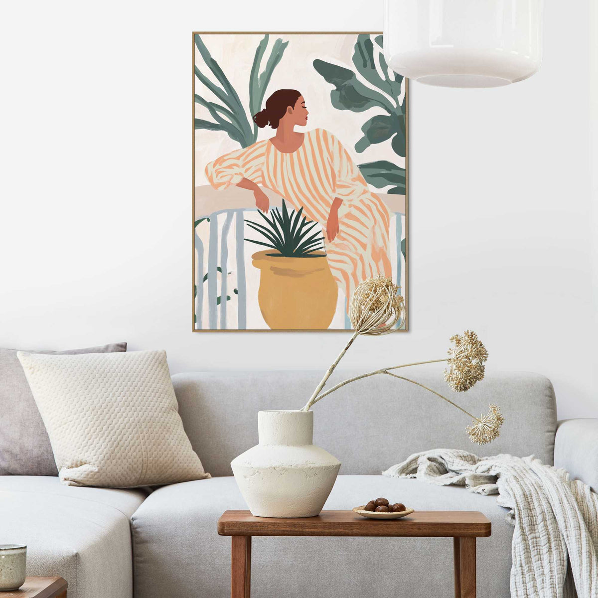 Framed Poster Resting Woman 70x50