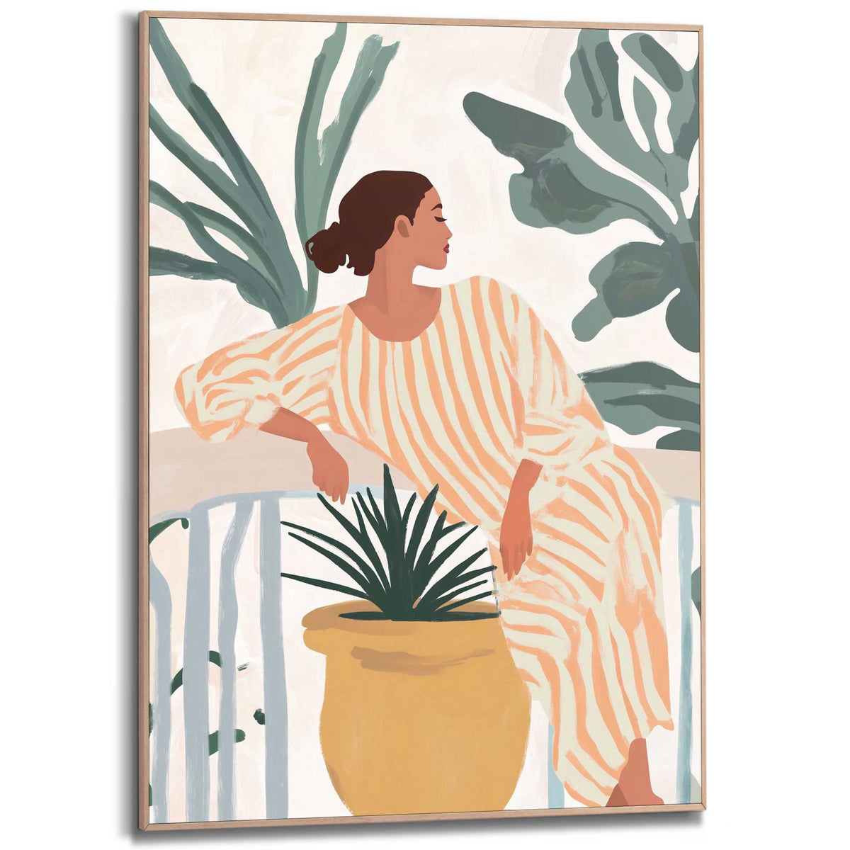 Framed Poster Resting Woman 70x50