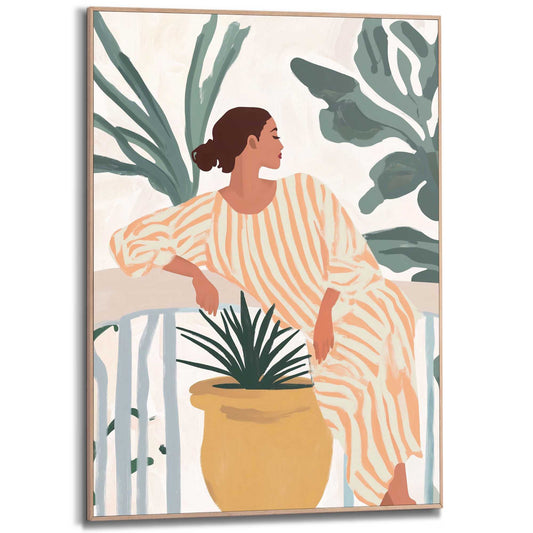 Framed Poster Resting Woman 70x50