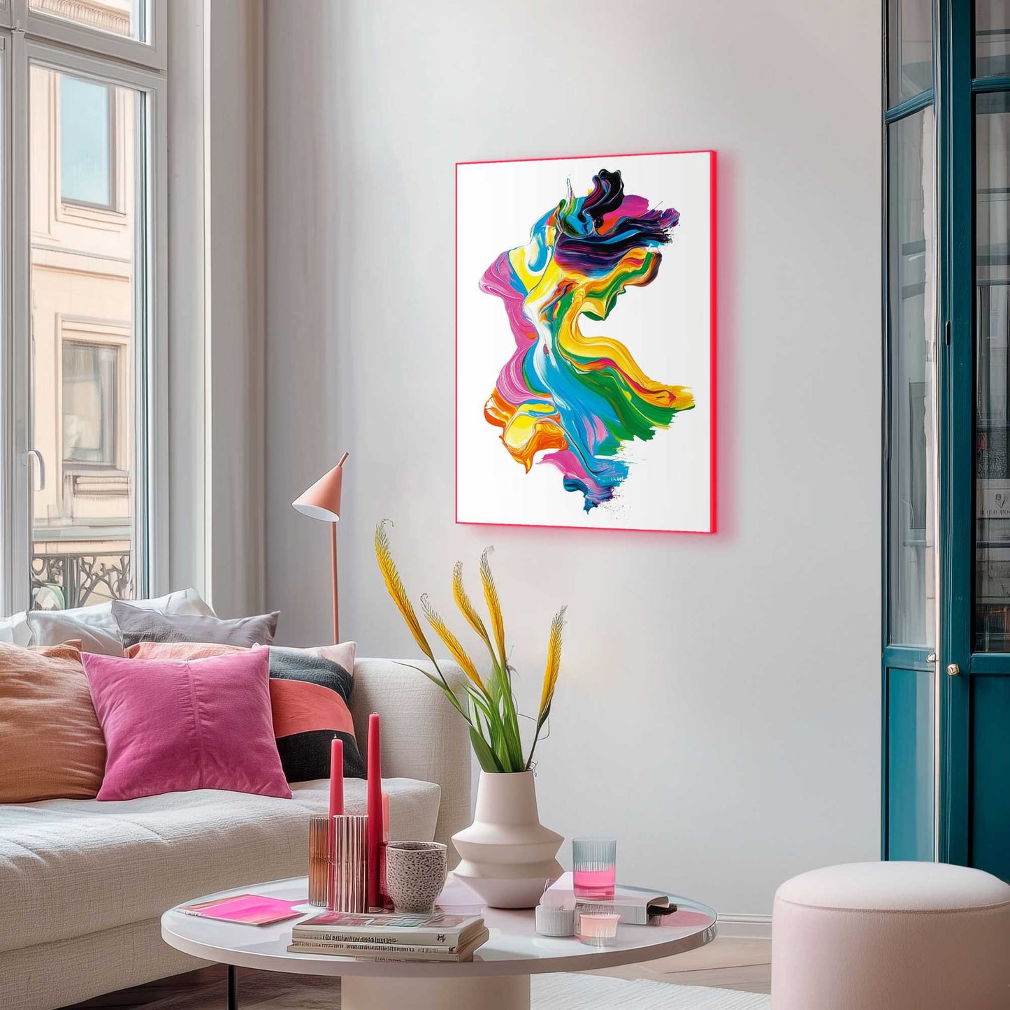 Framed Poster Fluo Abstract I 70x50