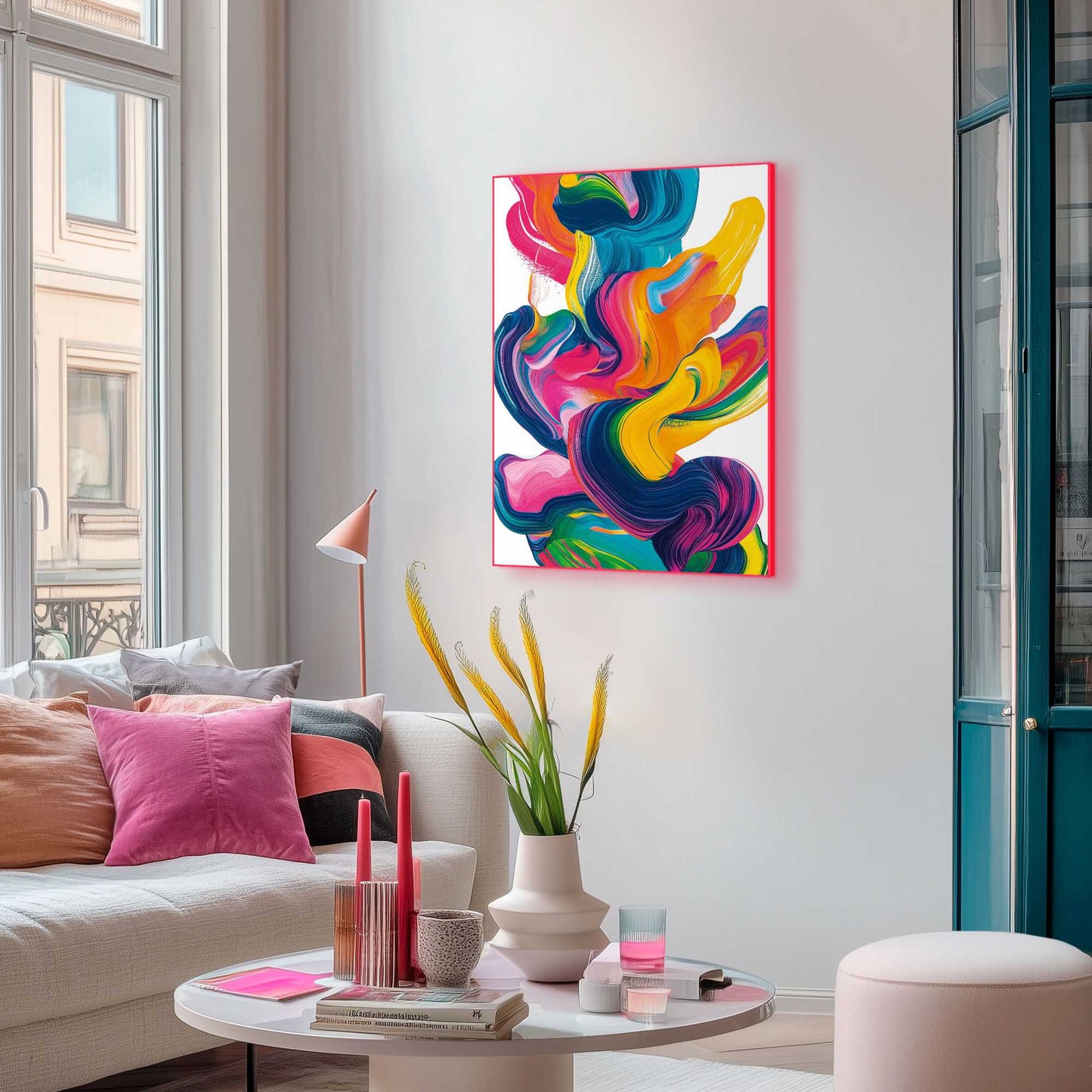 Framed Poster Fluo Abstract II 70x50