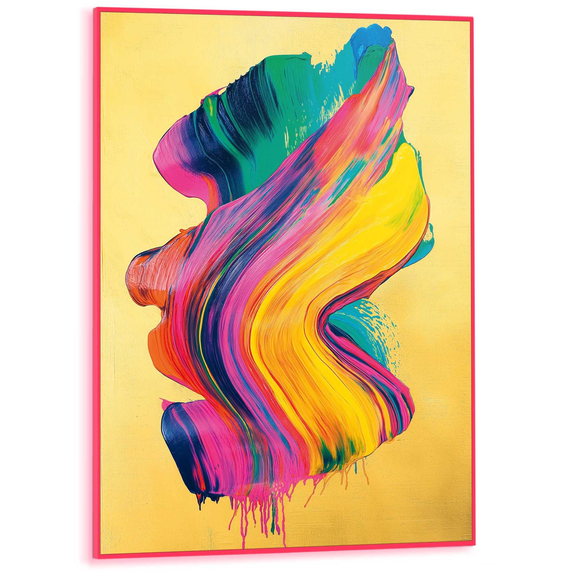 Framed Poster Fluo Abstract Gold I 70x50