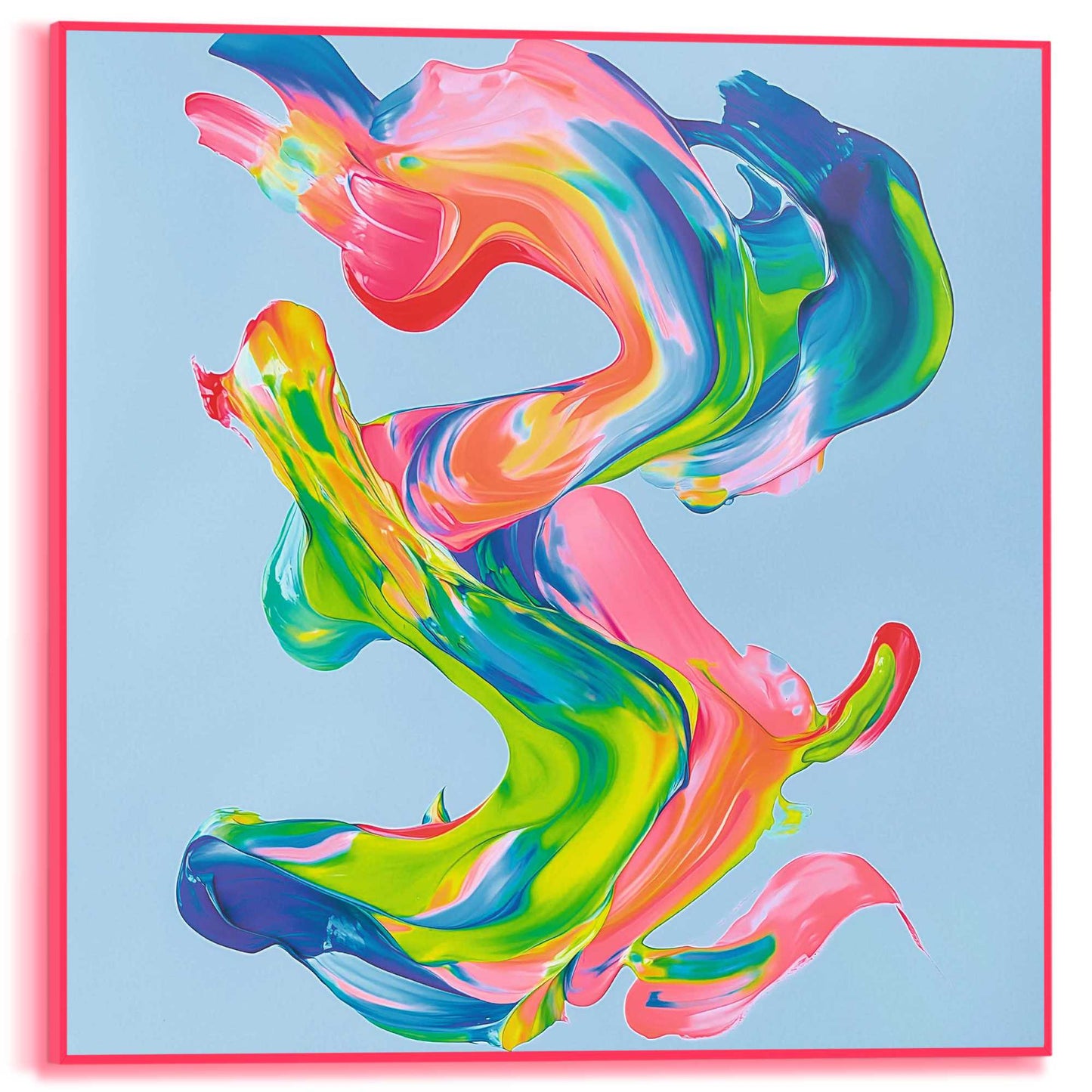 Framed Poster Fluo Abstract - blue 60x60