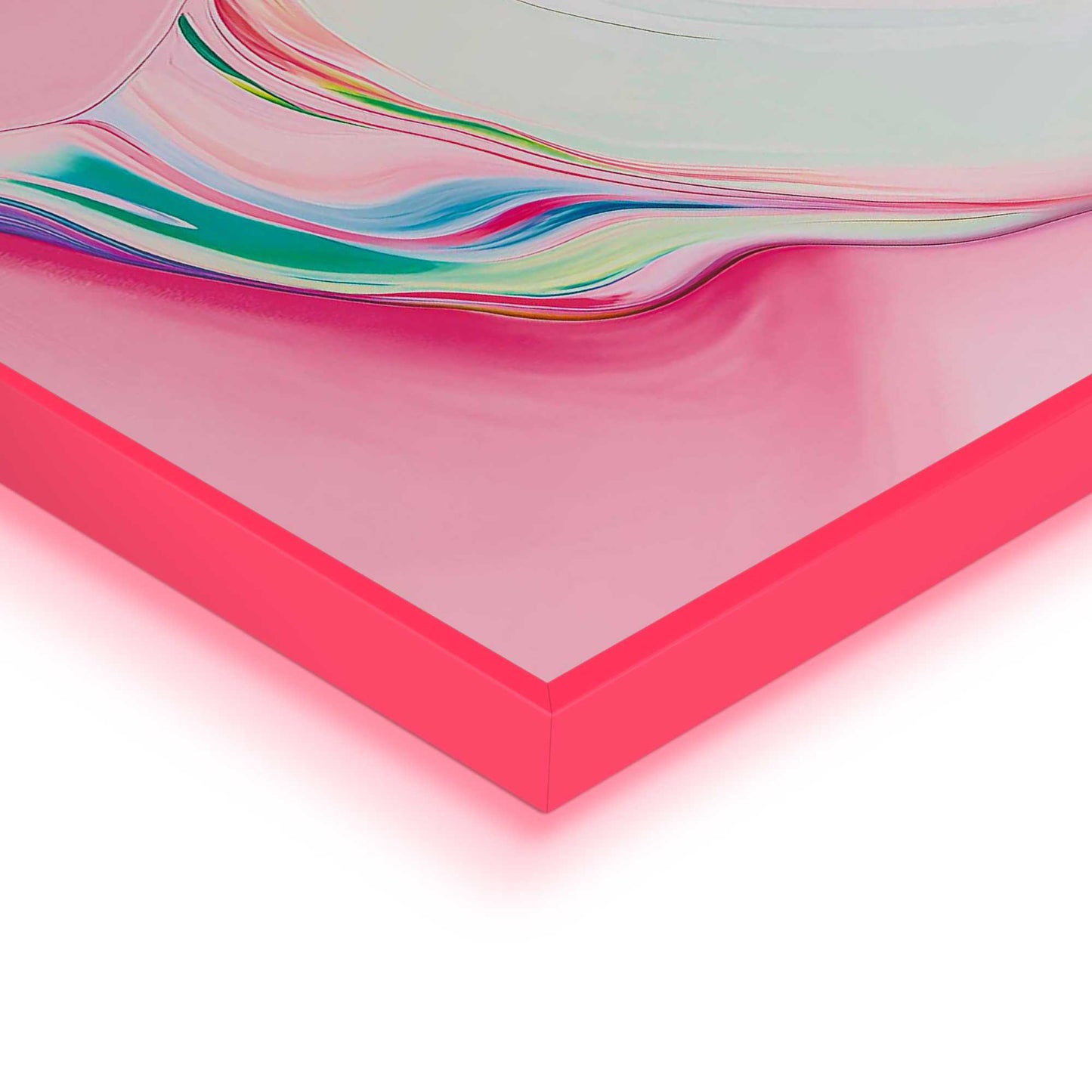 Framed Poster Fluo Abstract - pink I 60x60