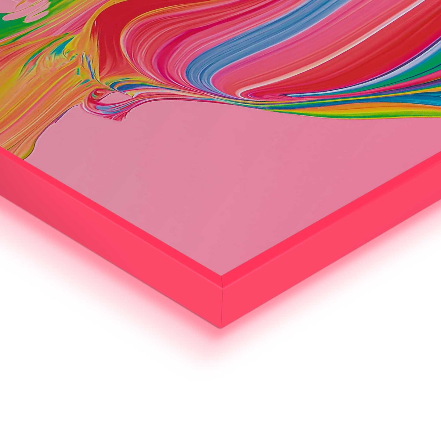 Framed Poster Fluo Abstract - pink II 60x60