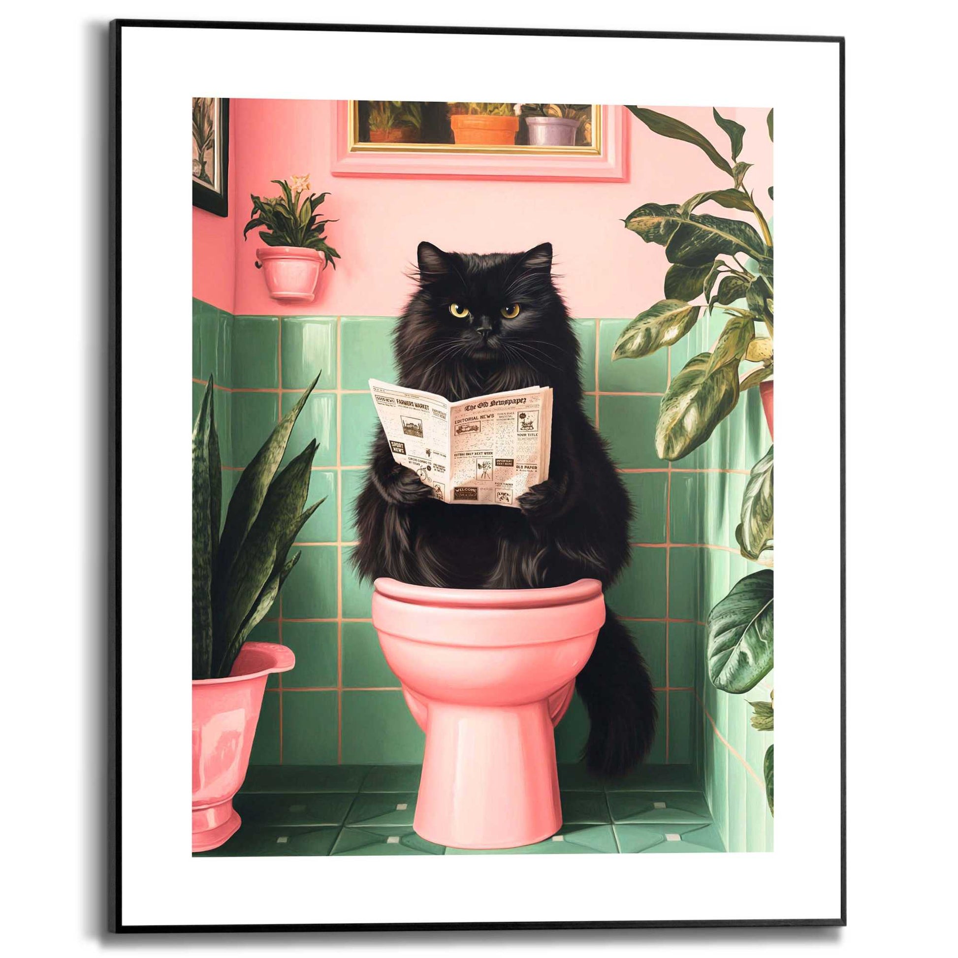 Framed Poster Do not Disturb the Cat 50x40