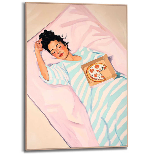 Framed Poster Pizza Sleep 70x50