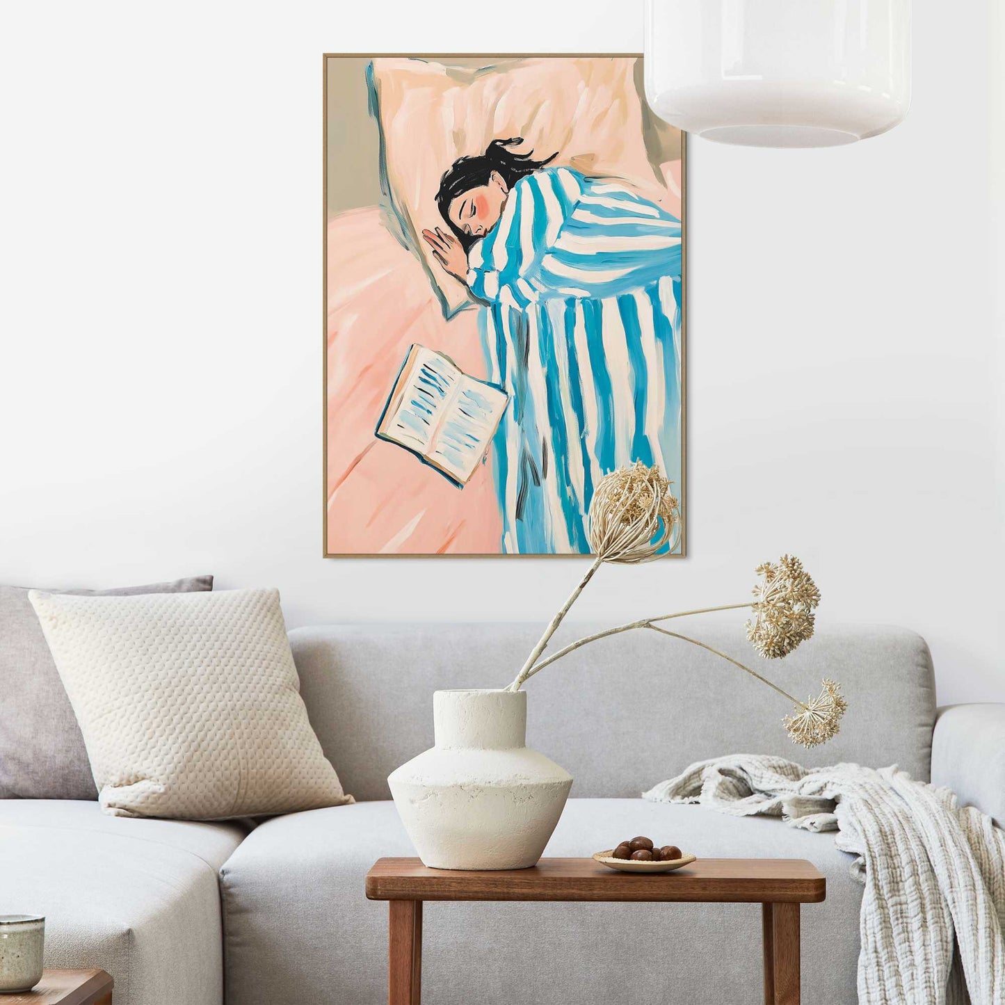 Framed Poster Book Sleep 70x50