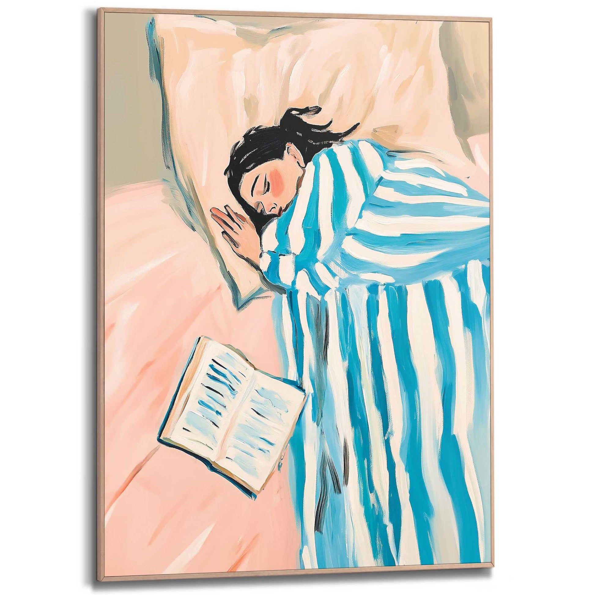 Framed Poster Book Sleep 70x50