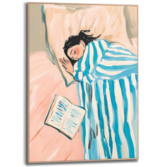 Framed Poster Book Sleep 70x50