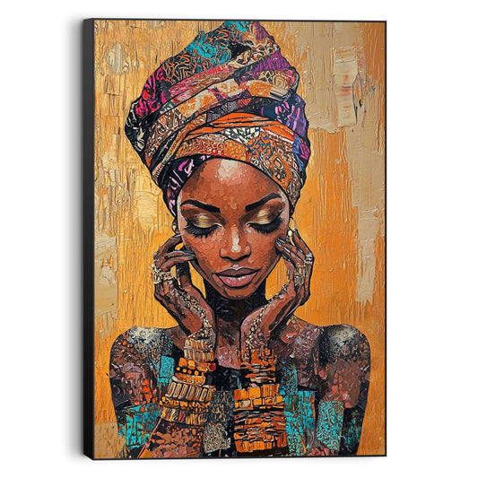 Wall Art Panel African Woman 90x60