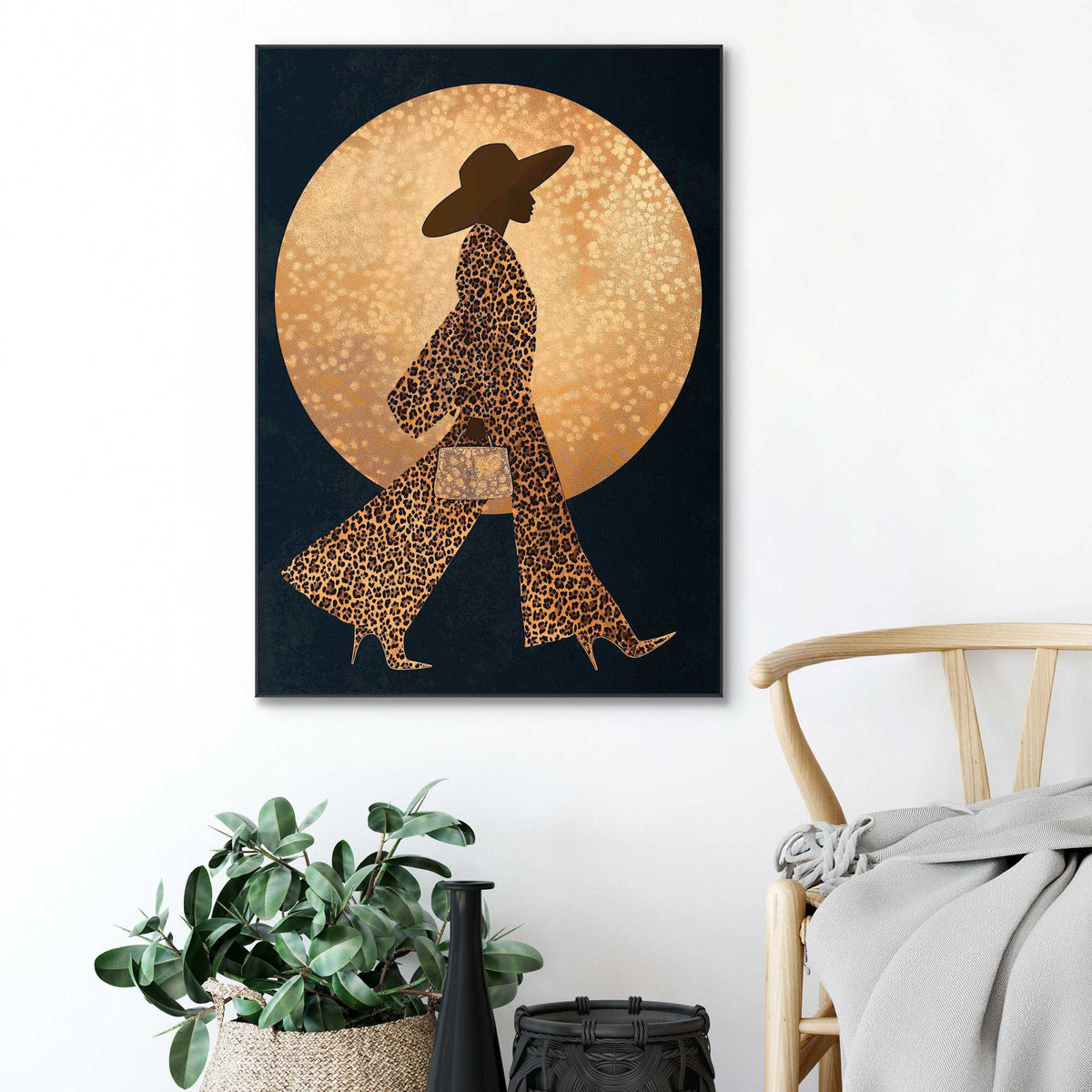 Framed Poster Panther Woman 70x50