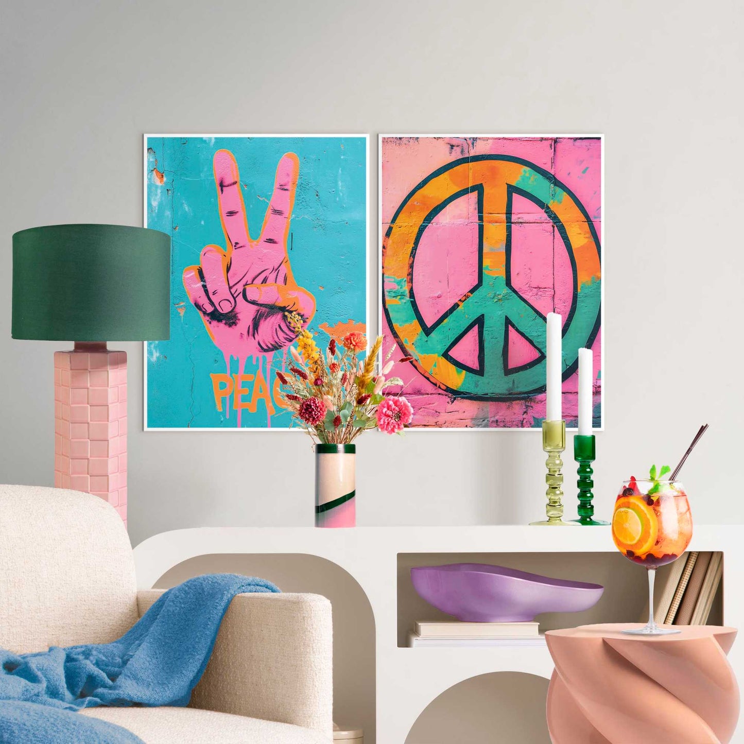 Framed Poster Peace Sign 40x30