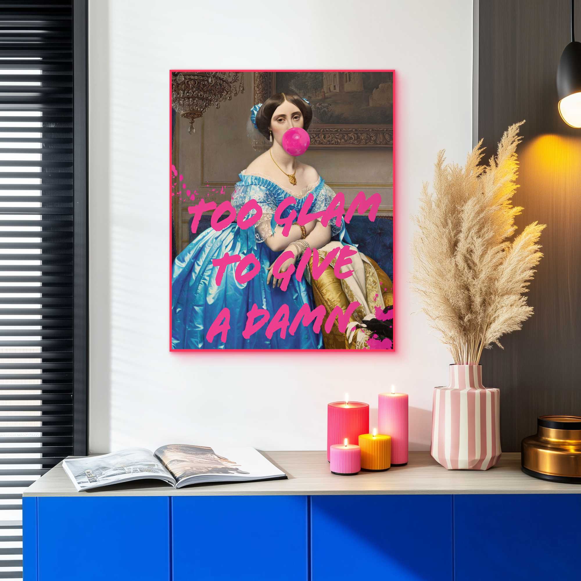 Framed Poster Bubble Gum Glam 50x40 – Orangewallz