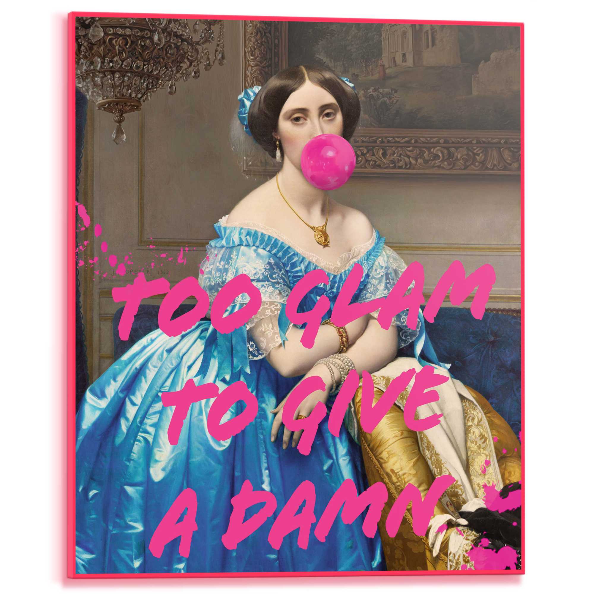 Framed Poster Bubble Gum Glam 50x40 – Orangewallz