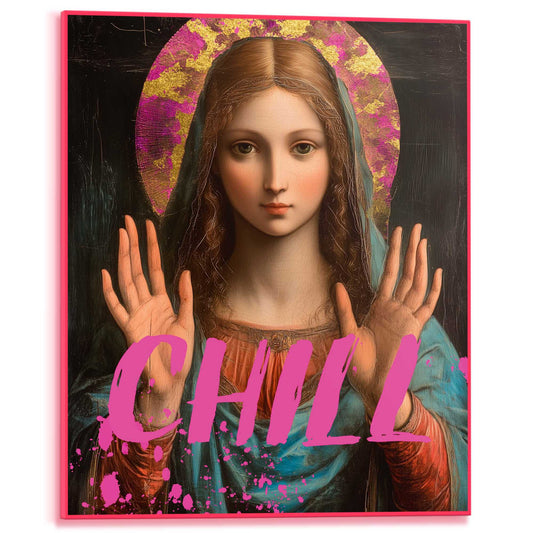 Framed Poster Chill Holy Woman 50x40