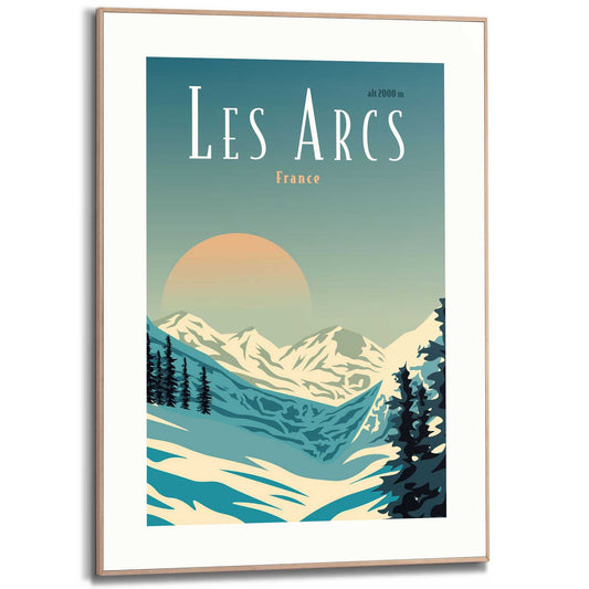 Framed Poster Les Arcs 70x50