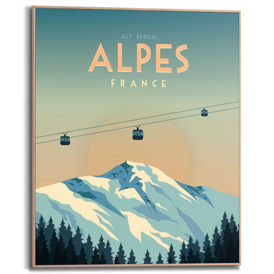 Framed Poster Les Alpes France 50x40