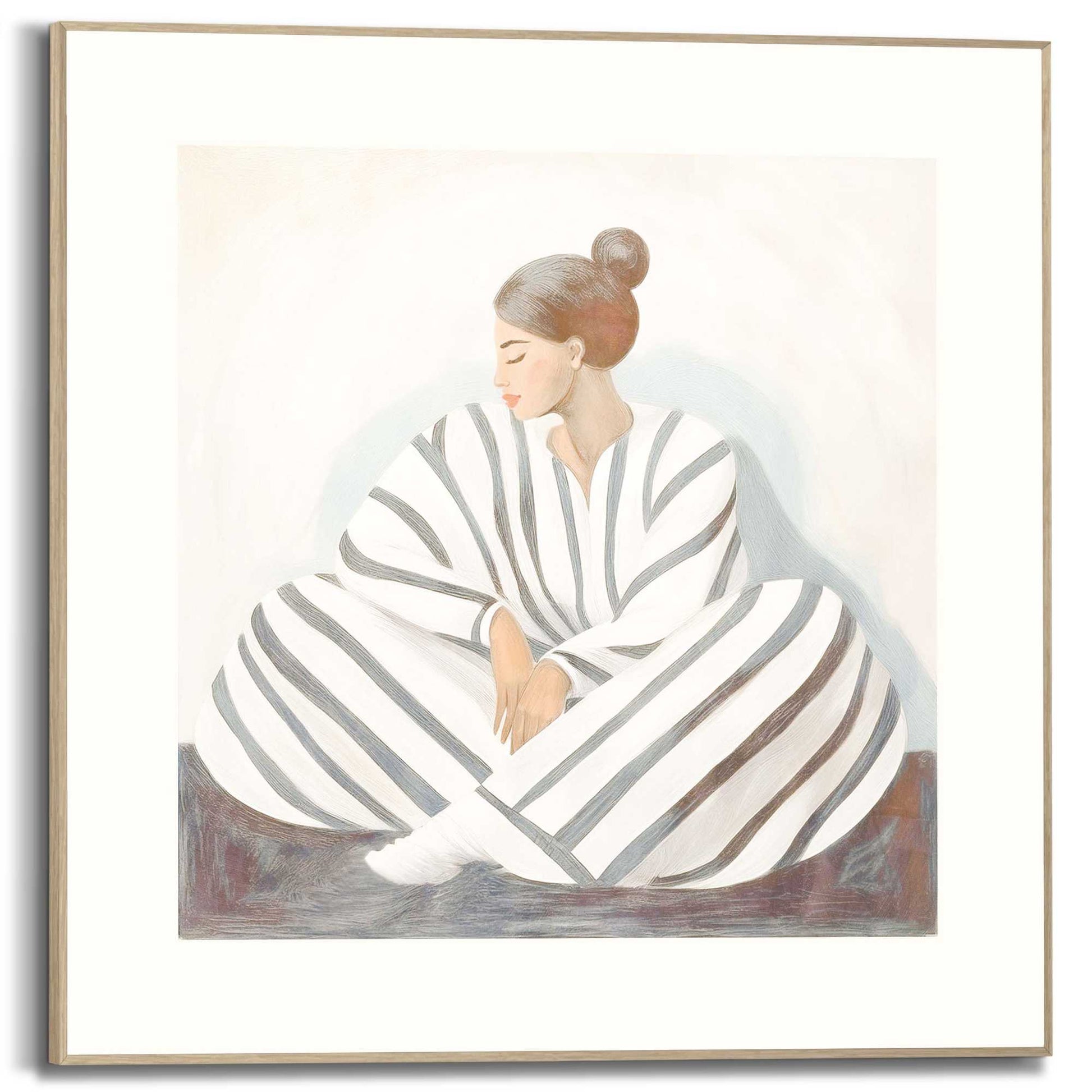 Framed Poster Striped Lady 50x50